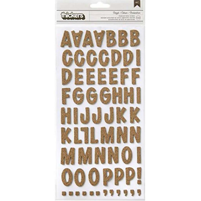 Chipboard Alphabet Stickers,133/Pkg- Dazzle Cork