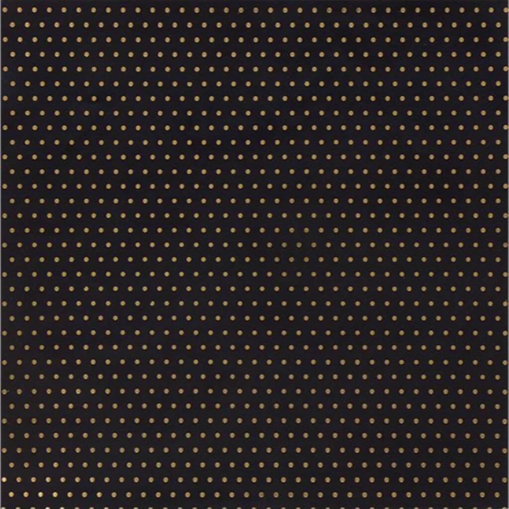 CARDSTOCK VELLUM GOLD FOIL DOTS BLACK 12IN X 12IN 