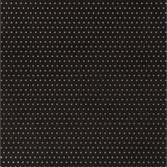 CARDSTOCK VELLUM GOLD FOIL DOTS BLACK 12IN X 12IN 