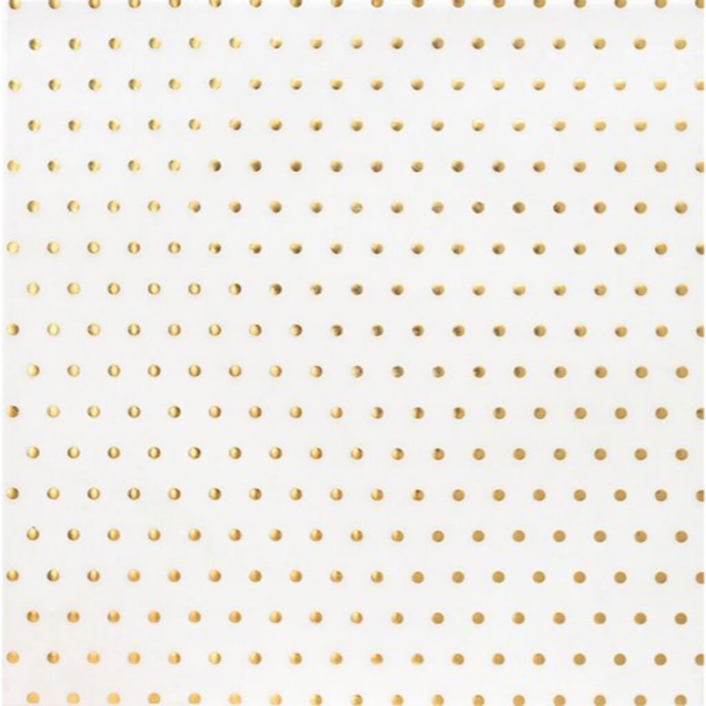 CARDSTOCK VELLUM PAPER GOLD FOIL DOTS 2IN X 12IN 