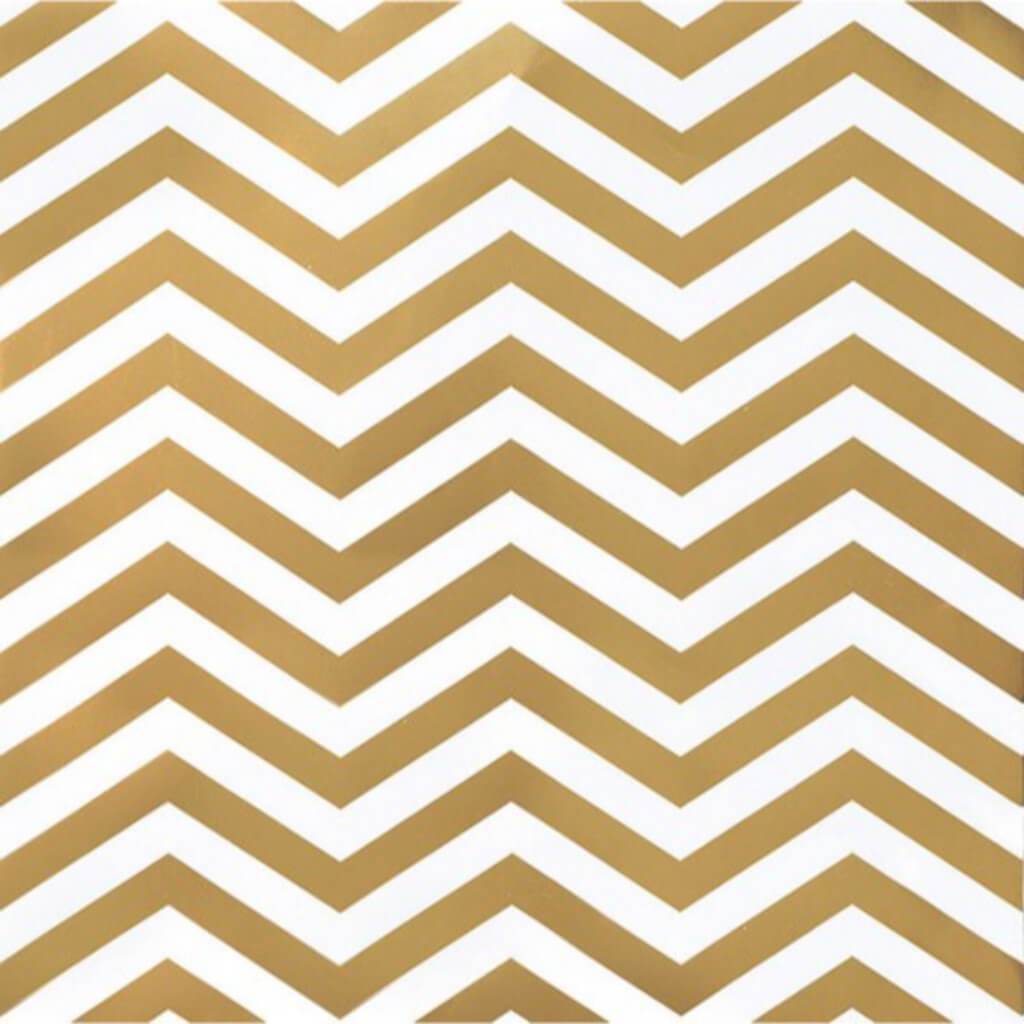 CARDSTOCK FOIL CHEVRON GOLD 12IN X 12IN 