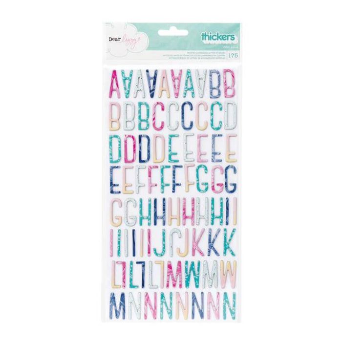 Dear Lizzy Serendipity Multi Printed Chipboard Letter Stickers