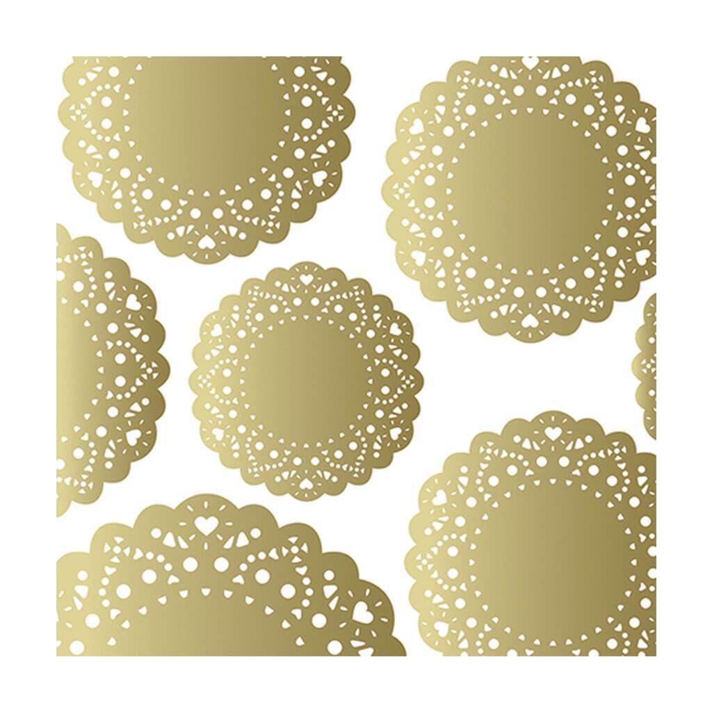 Printed Vellum Sheet Doilies Gold 12in x 12in