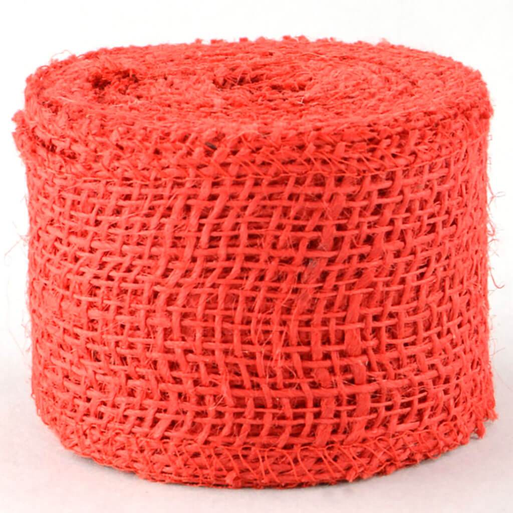 Burlap Ribbon 2.5in x 10yd Red