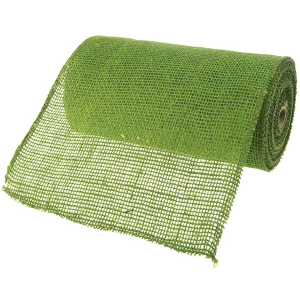 Burlap Ribbon 9in x 10yd Apple Green