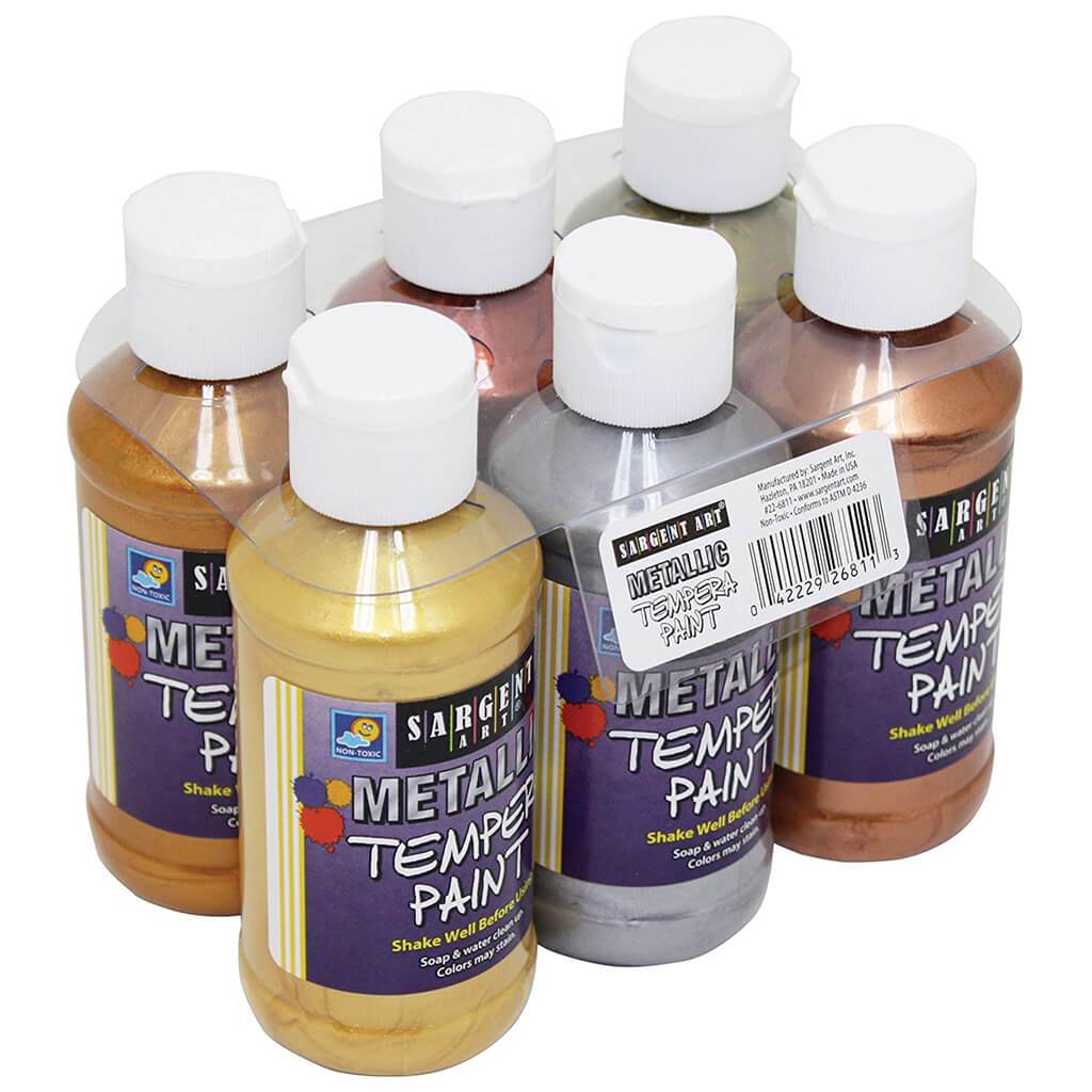 Metallic Tempera Paint Set 4oz 6ct