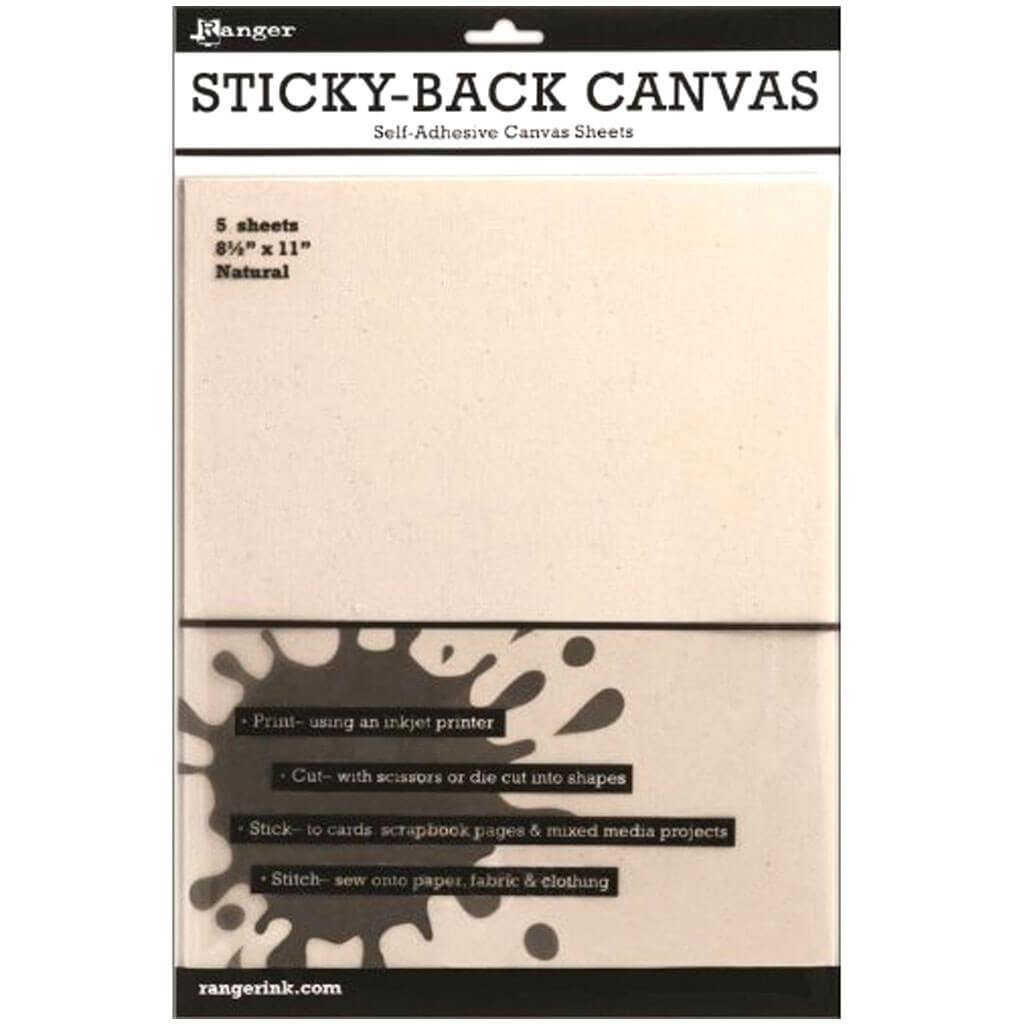 Sticky Back Canvas 5/Pkg Natural 8.5in x 11in