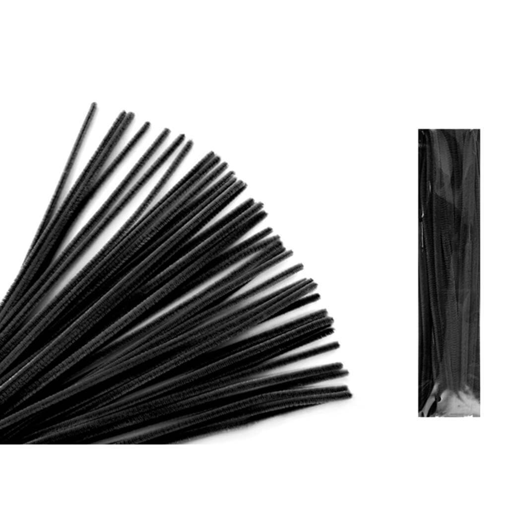 CHENILLE STEMS BLACK 12IN BLACK 