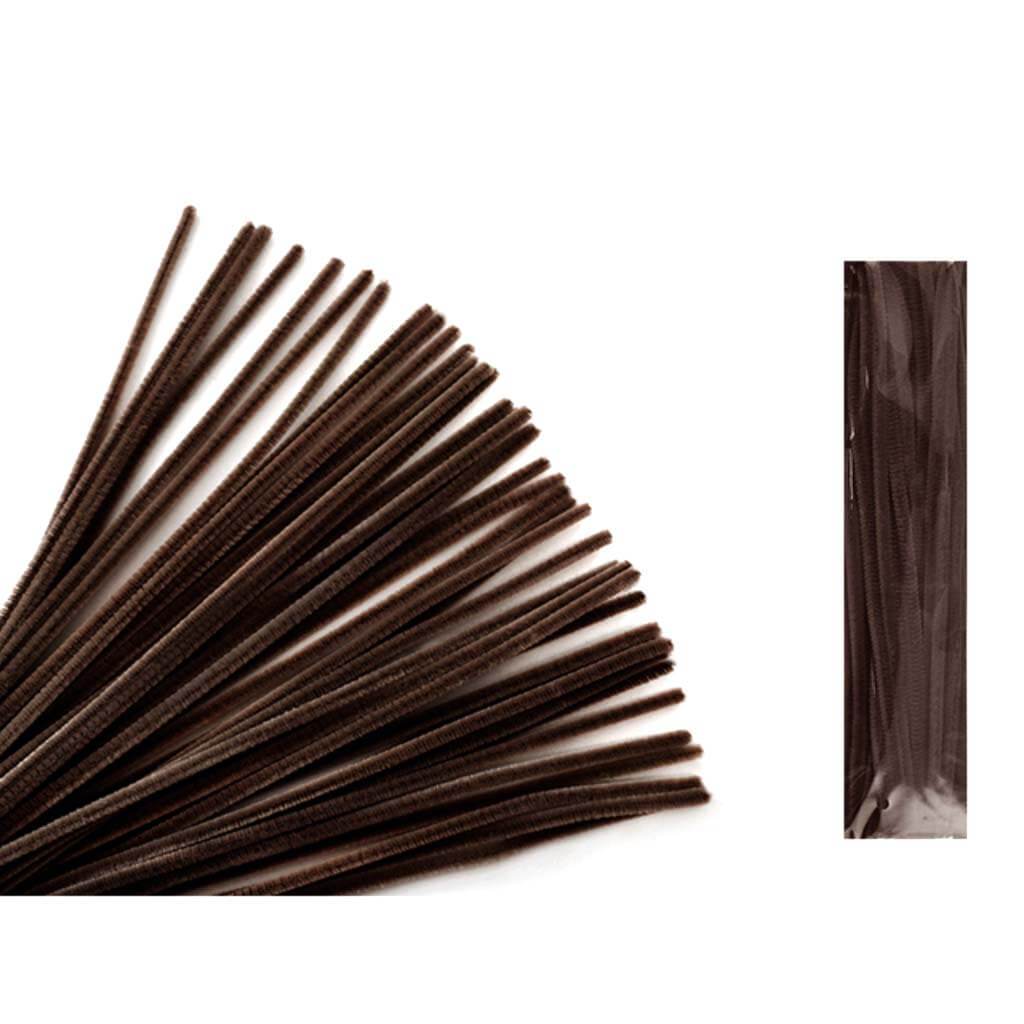 Chenille Stems 6mm x 30cm 40pcs Dark Brown