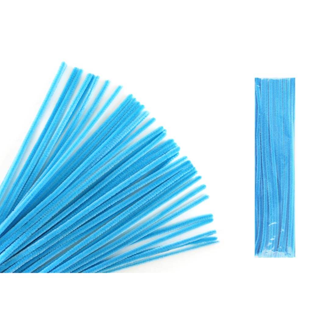 Chenille Stems 6mm x 30cm 40pcs Light Blue