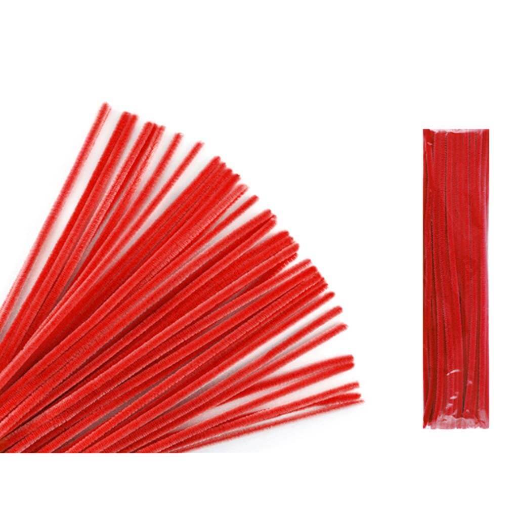 CHENILLE CURE-PIPES RED STEMS  RED 