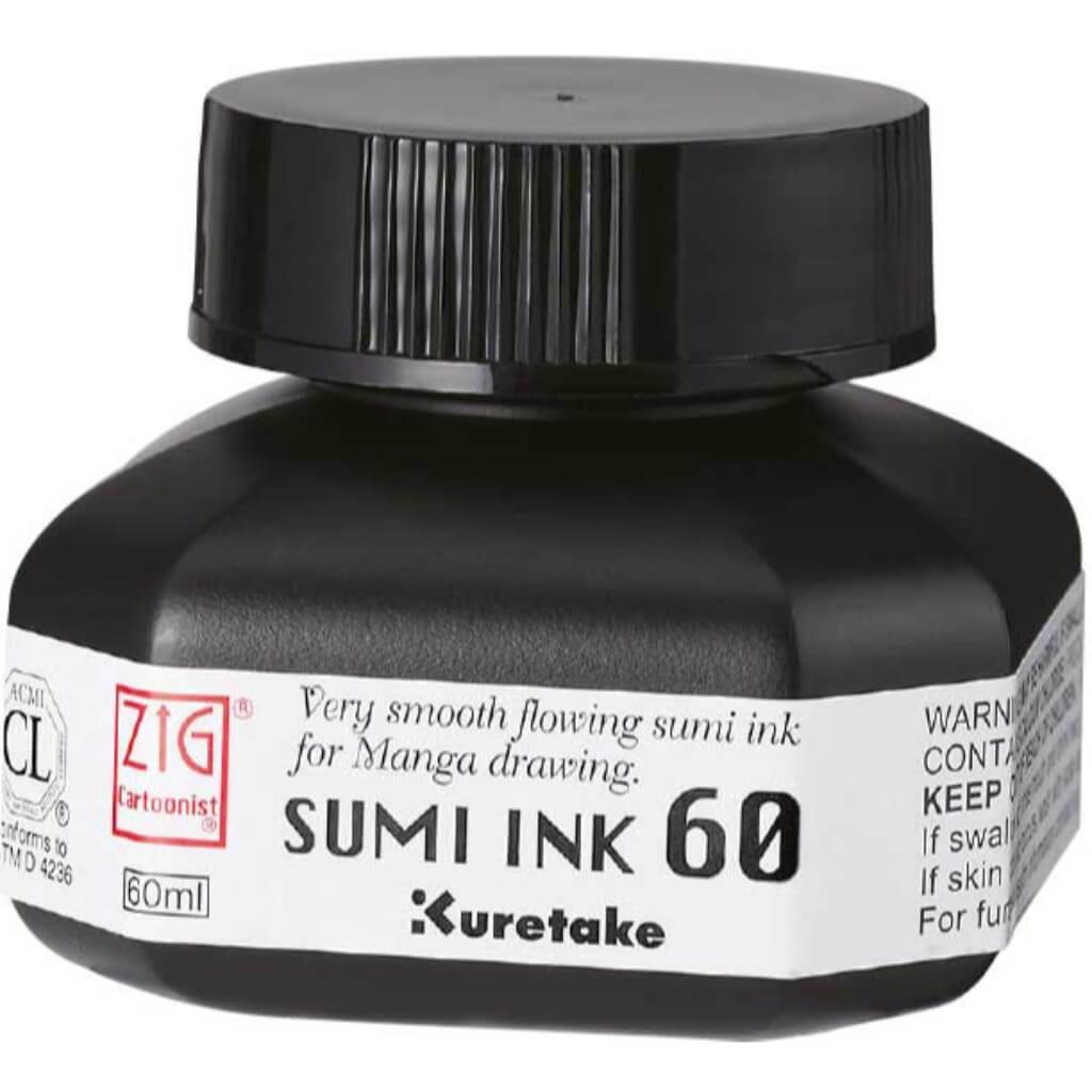 Zig Sumi Pen Ink Black 60ml 