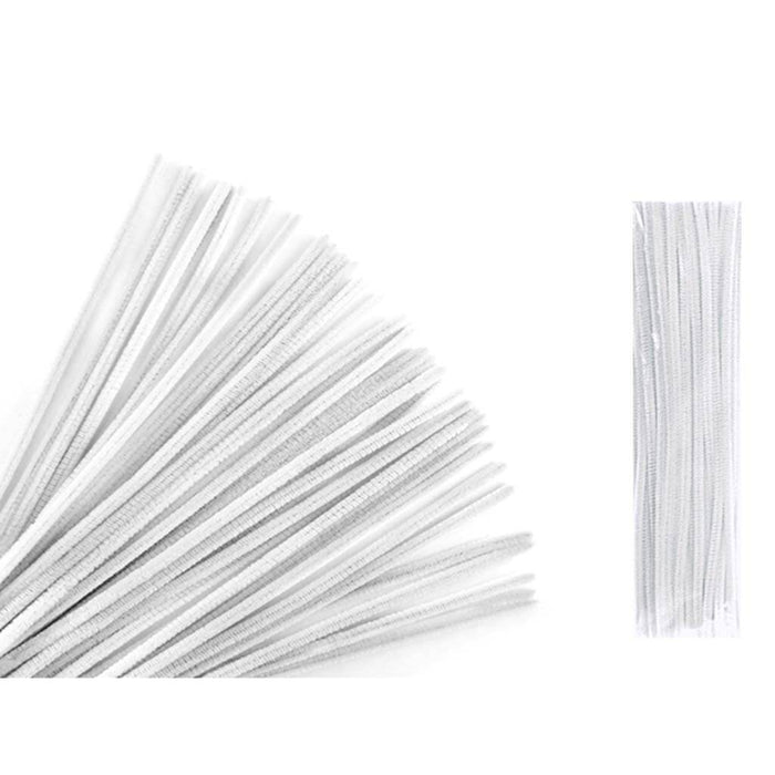 CHENILLE STEMS 6MMX12" WHITE 