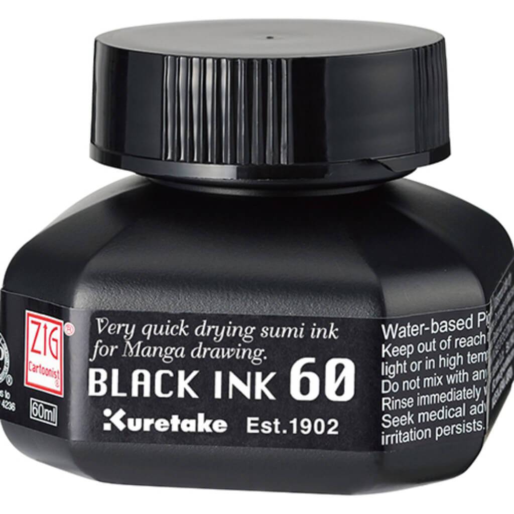 Zig Cartoonist Highly Opaque Pen Ink, Black 60ml 