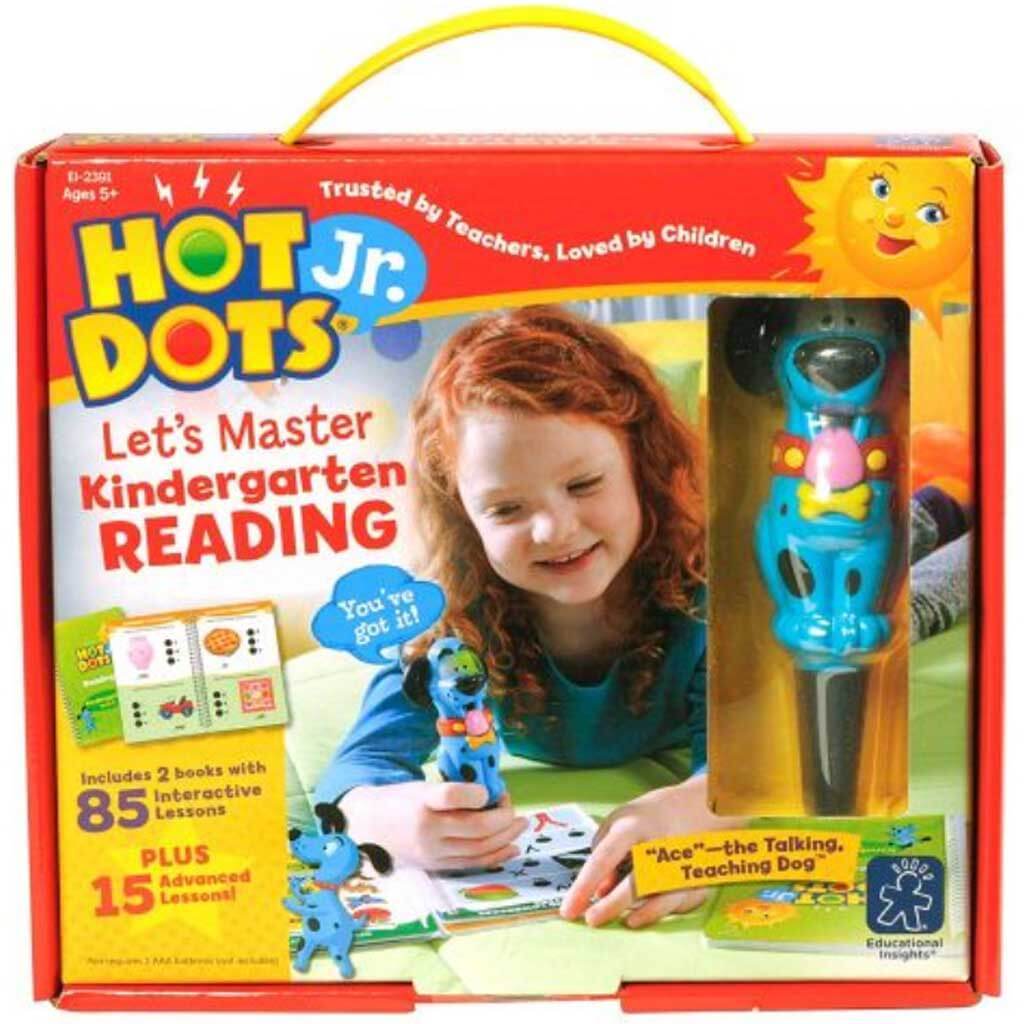 Hot Dots Jr. Let's Master Kindergarten Reading 2 Books &amp; Dog Pen Interactive Set