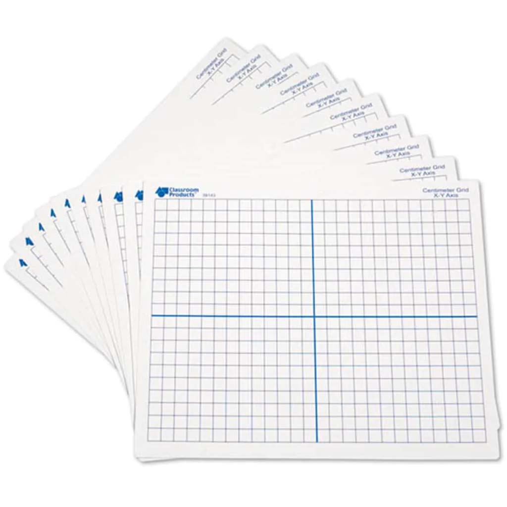 Double Sided X-Y Axis Dry-Erase Mats Set of 10 