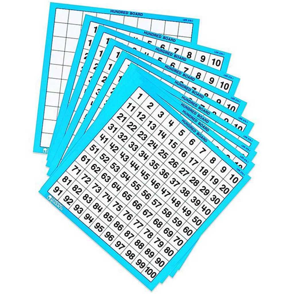 Laminated Hundred Boards Set of 10 