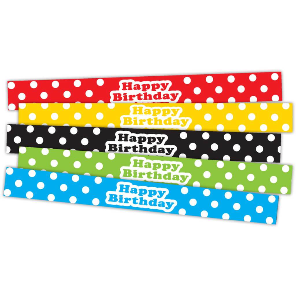 Polka Dots Happy Birthday Slap Bracelet 