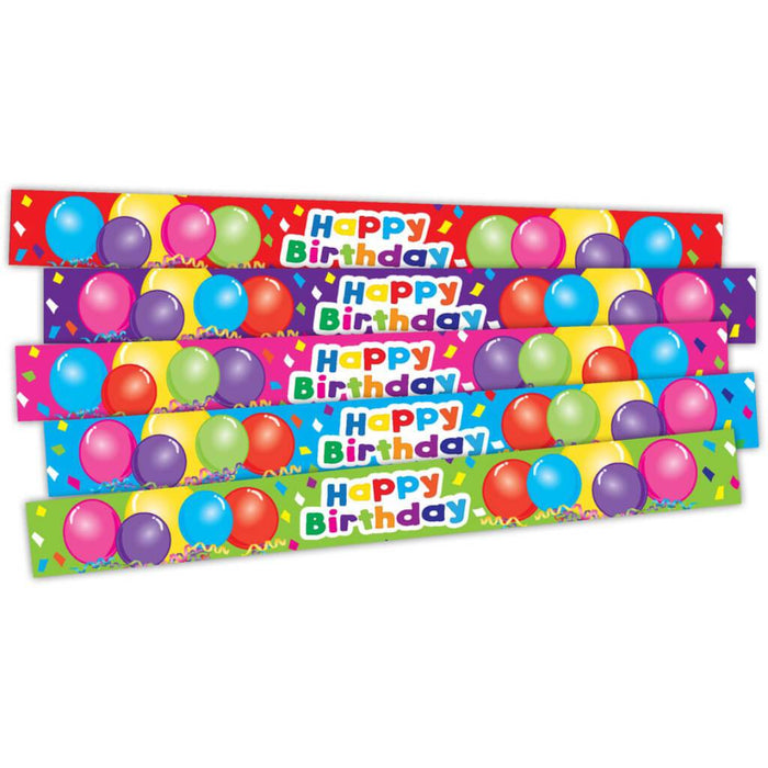 Happy Birthday Balloons Slap Bracelet 