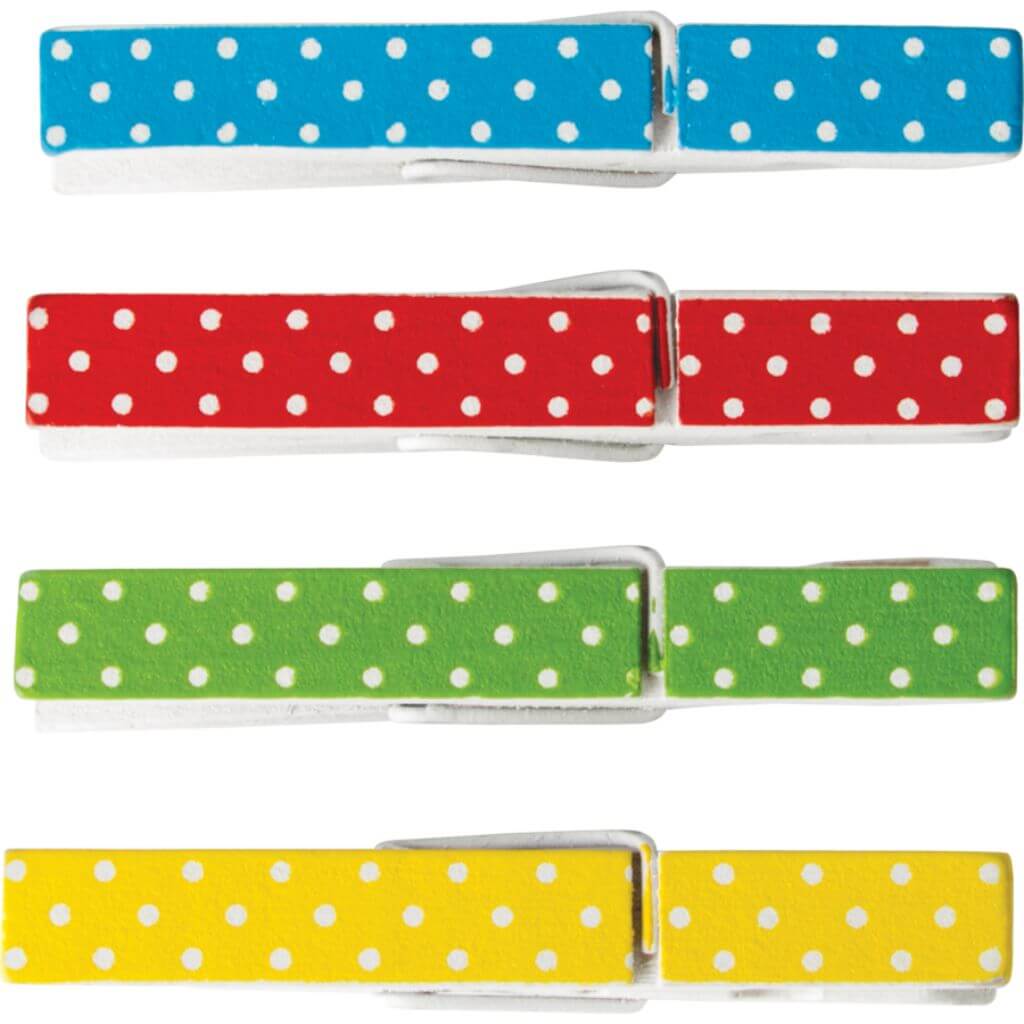 Polka Dots Wood Clothespins