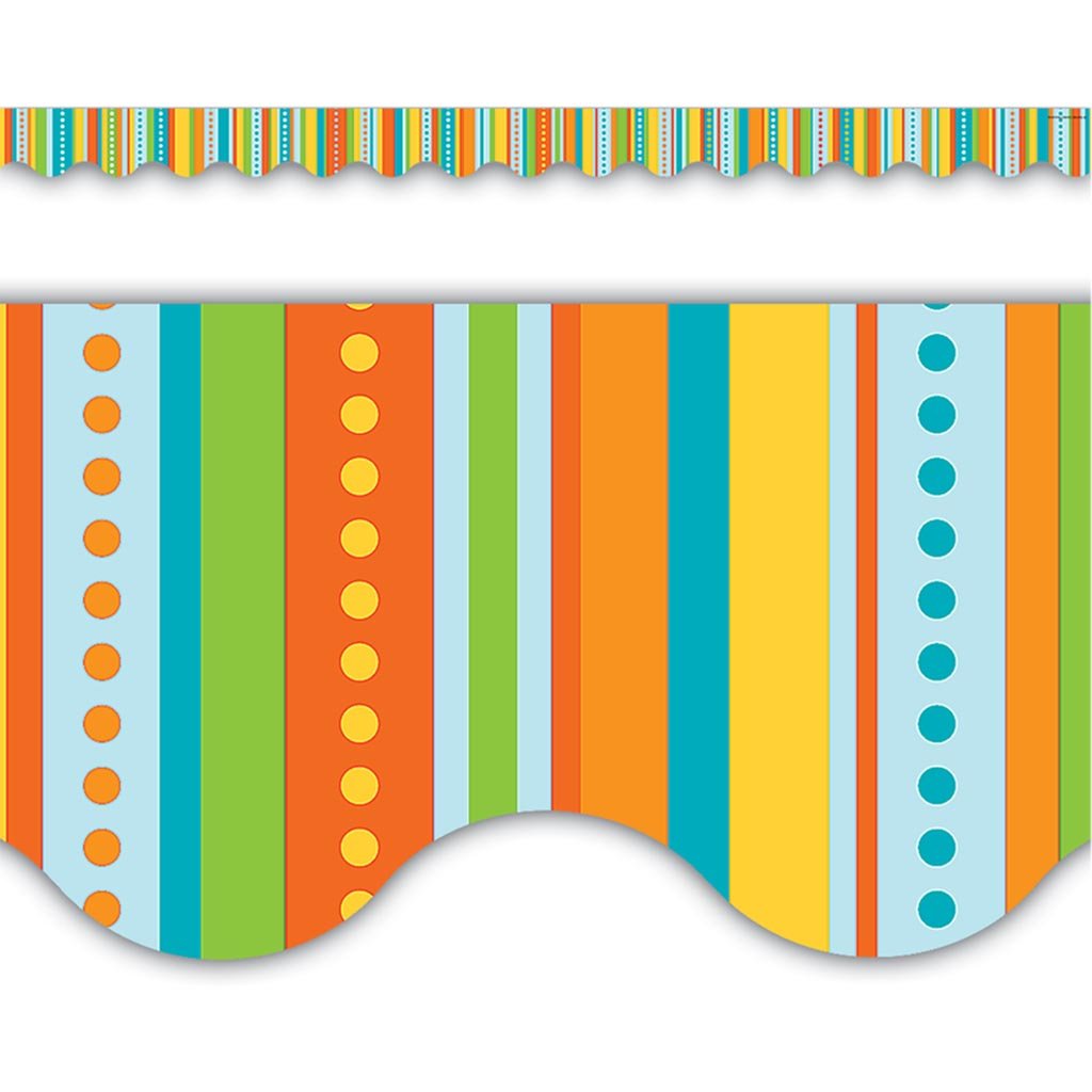 Scalloped Border Trim Zany Stripes