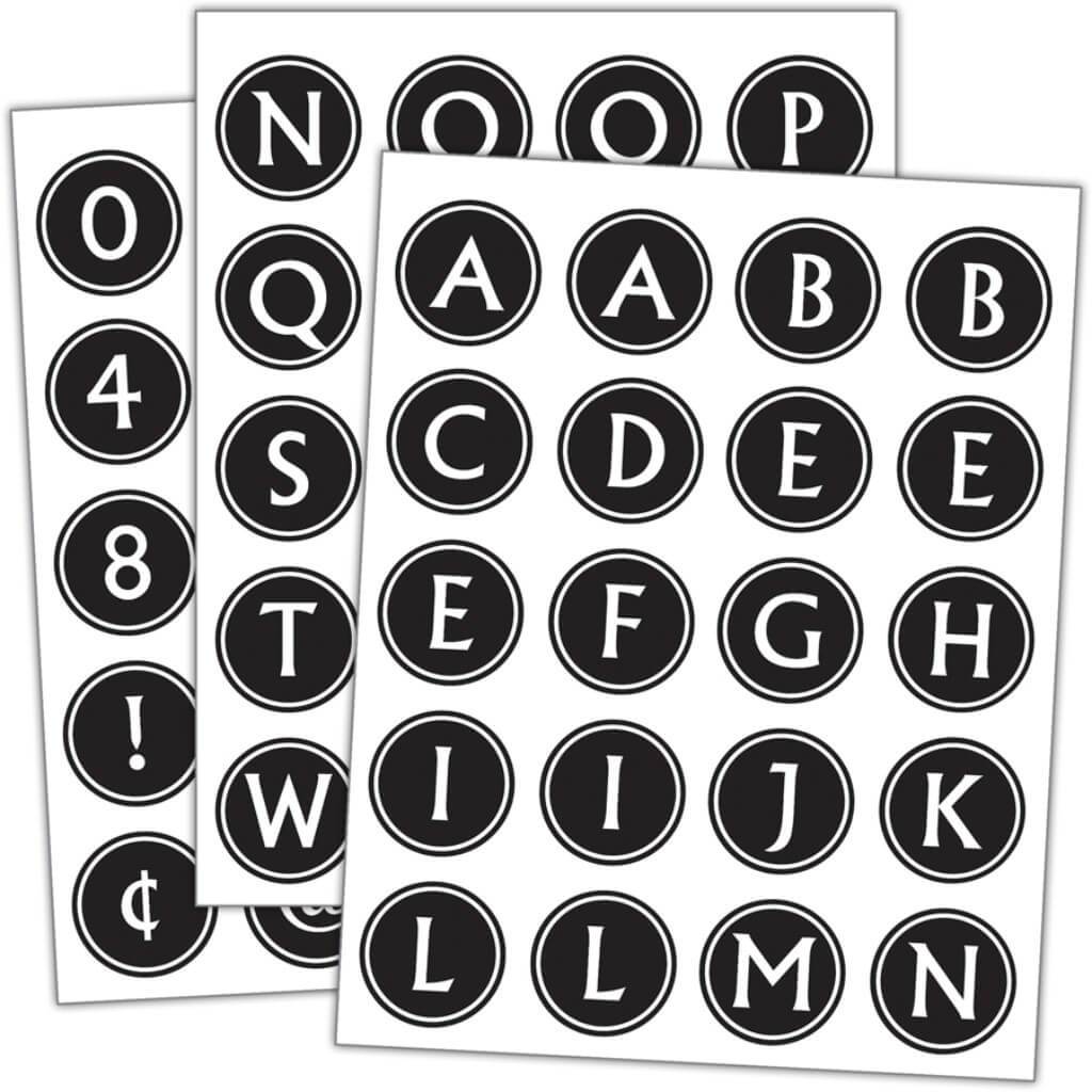 Black &amp; White Alphabet Stickers 