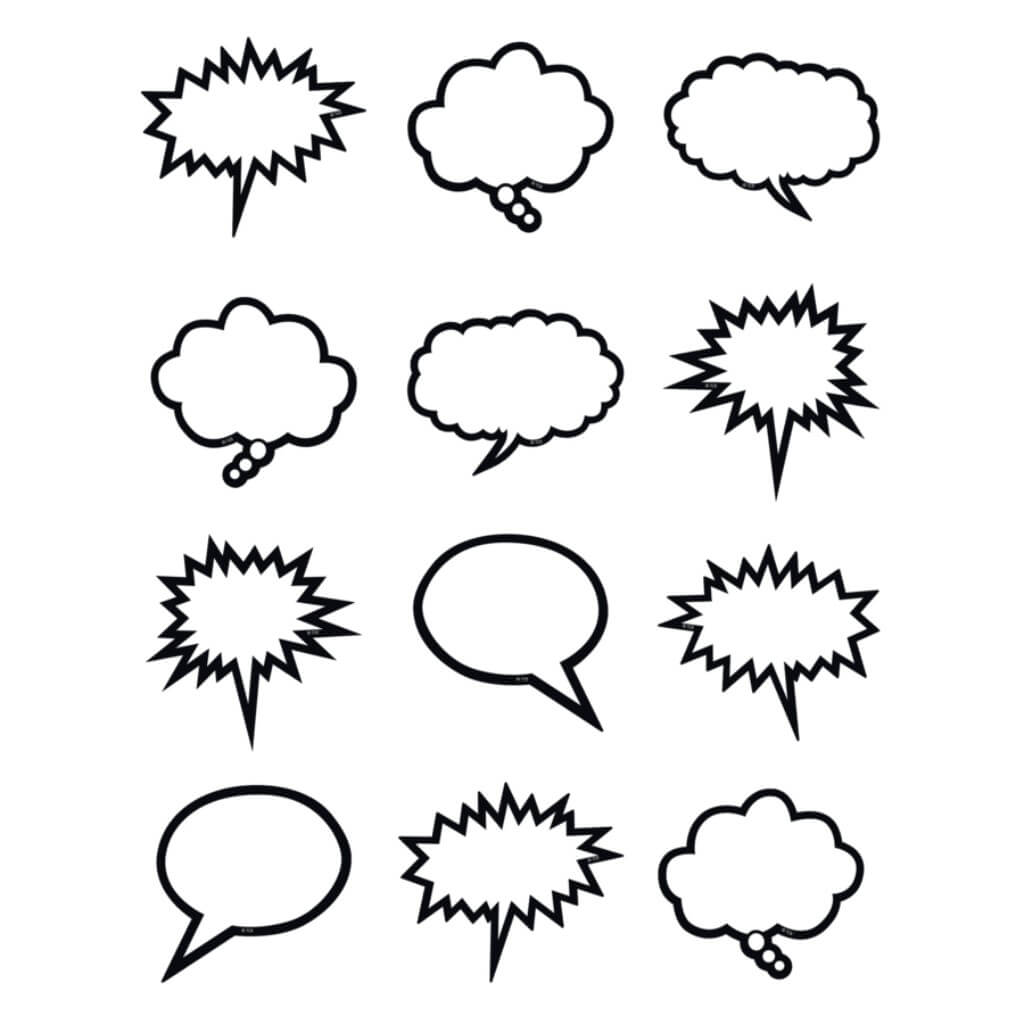 Speech-Thought Bubbles Mini Black &amp; White