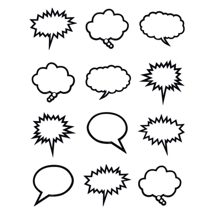 Speech-Thought Bubbles Mini Black & White