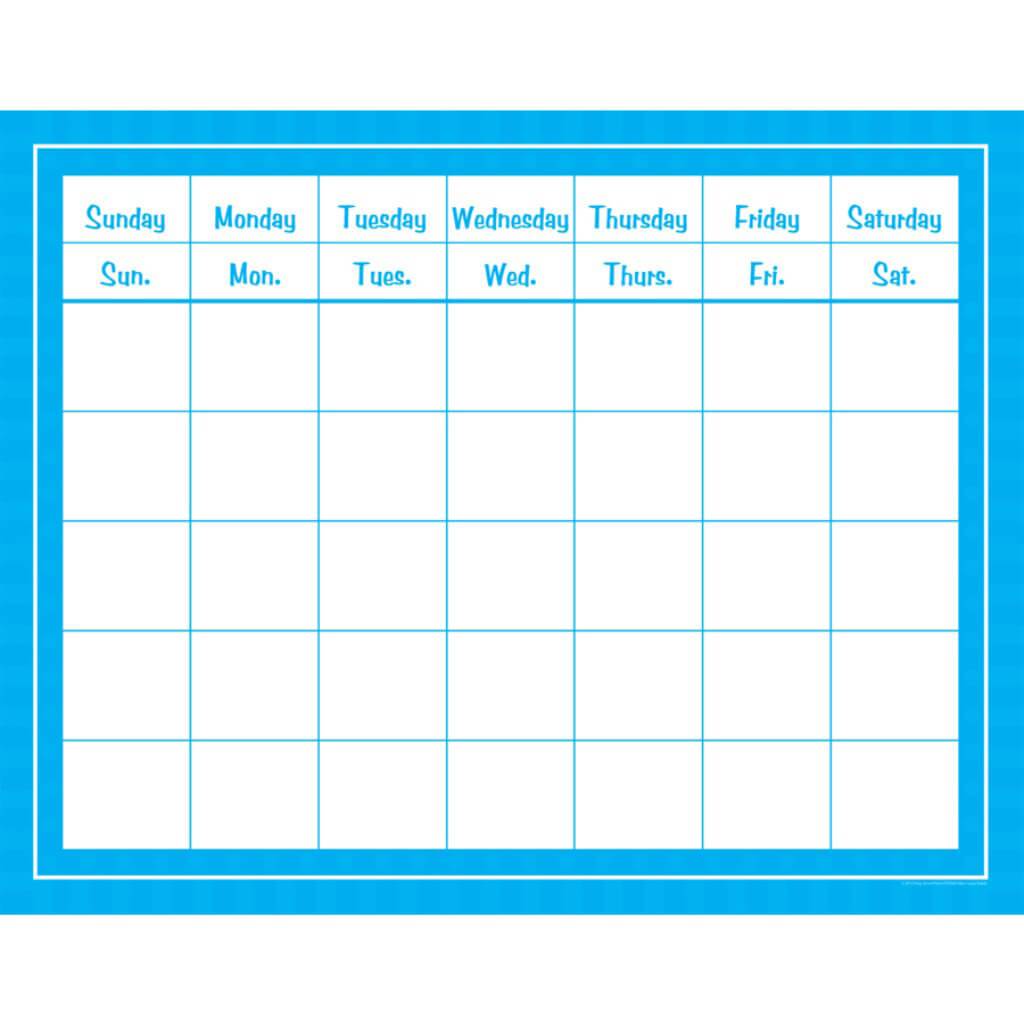 Blue Sassy Solids Calendar Grid