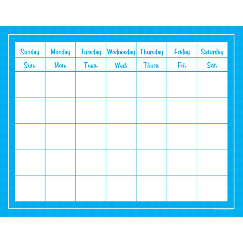 Blue Sassy Solids Calendar Grid