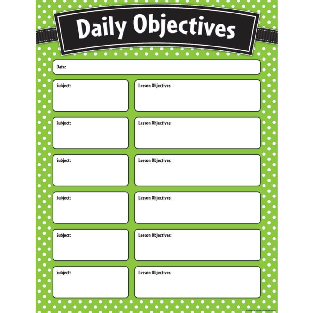 Lime Polka Dots Daily Objectives