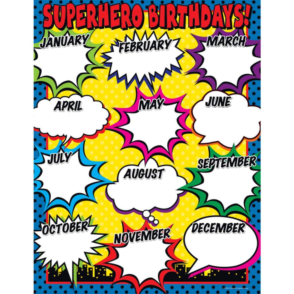 Superhero Birthday Chart 