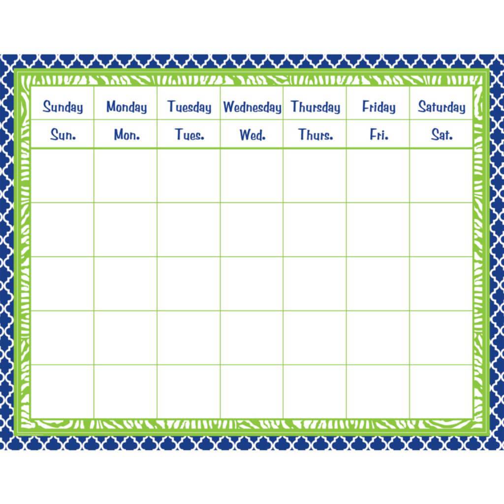 Wild Moroccan Calendar Grid Navy &amp; Lime