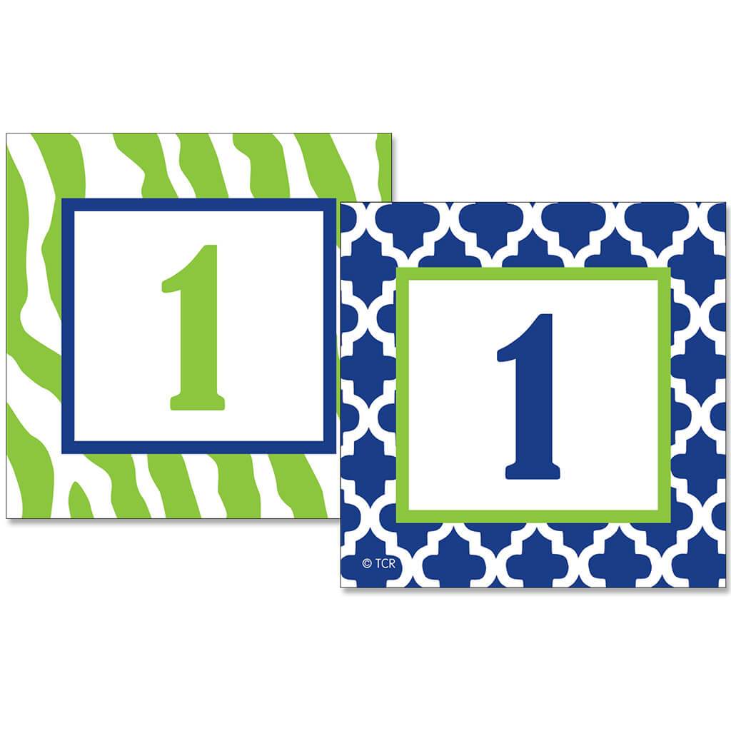 Wild Moroccan Double Sided Navy &amp; Lime Calendar Cards