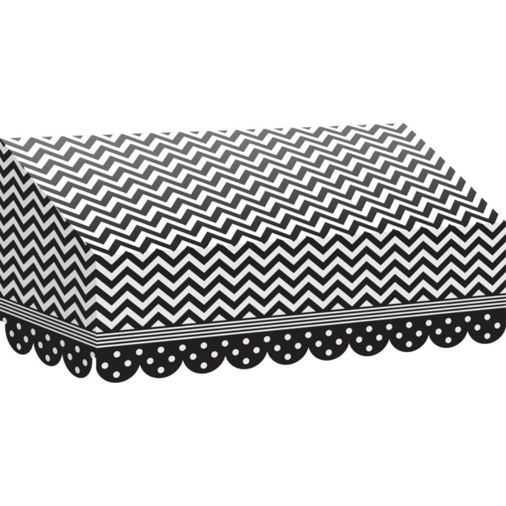 Black &amp; White Chevrons And Dots Awning 