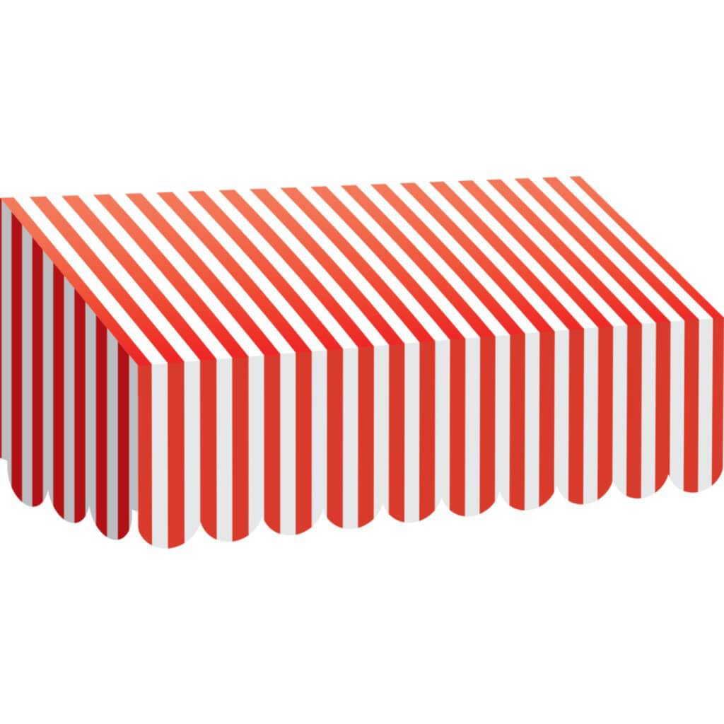 Red &amp; White Stripe Awning 