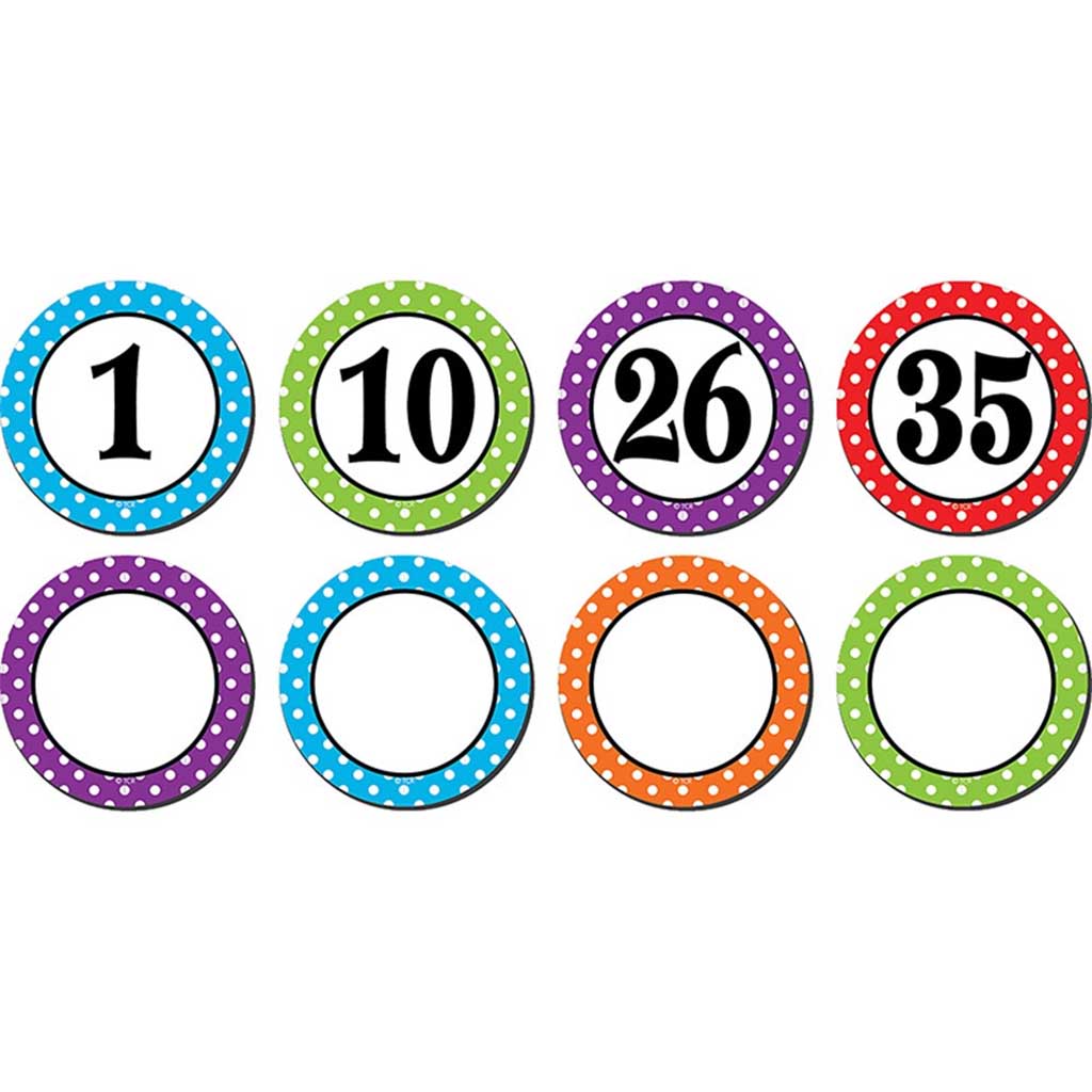 Polka Dots Numbers Magnetic Accents