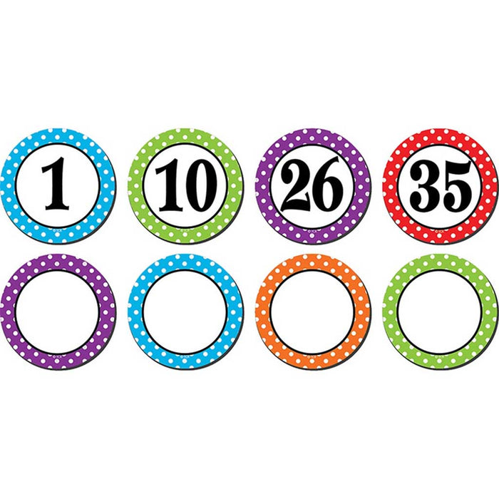 Polka Dots Numbers Magnetic Accents