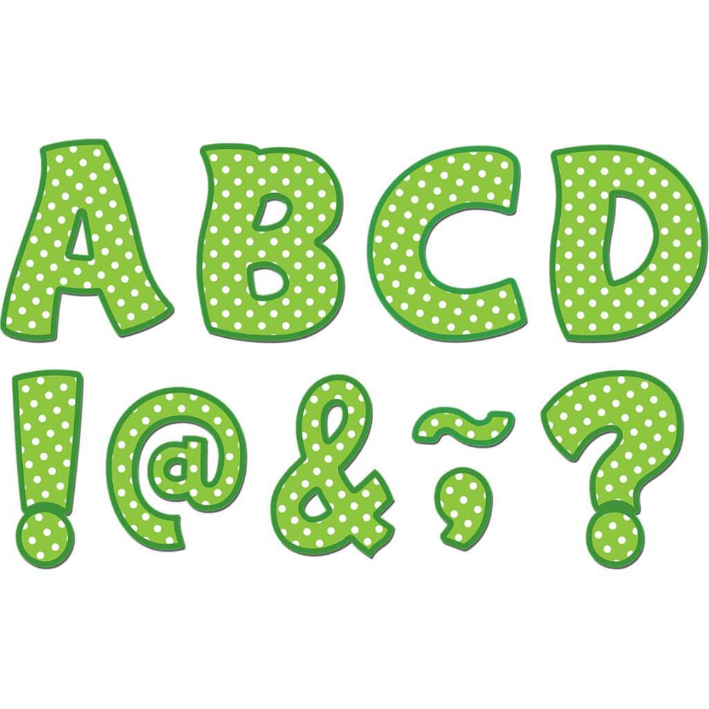 Lime Polka Dots Funtastic Font 3In