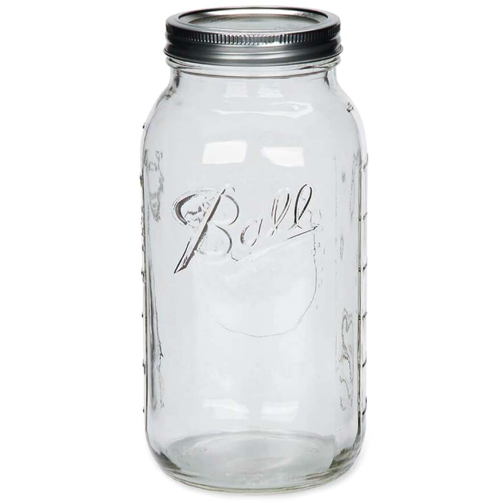 JAR W/ WIDE MOUTH BALL GLASS 64OZ CLEAR 