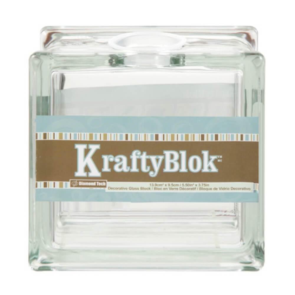 Kraftyblok Rectangular Glass Block  Decorative glass blocks, Glass blocks, Glass  block crafts