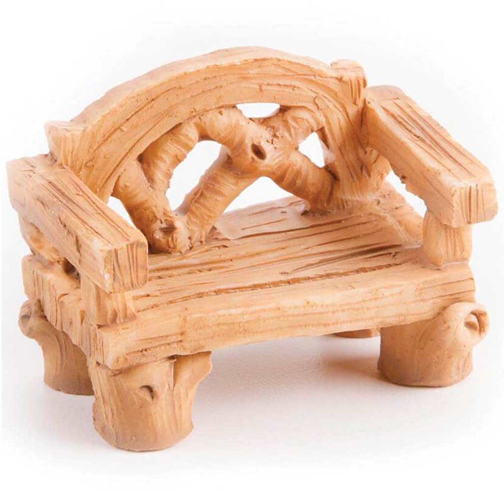 MINIATURE BENCH LOOK WOOD RESIN 