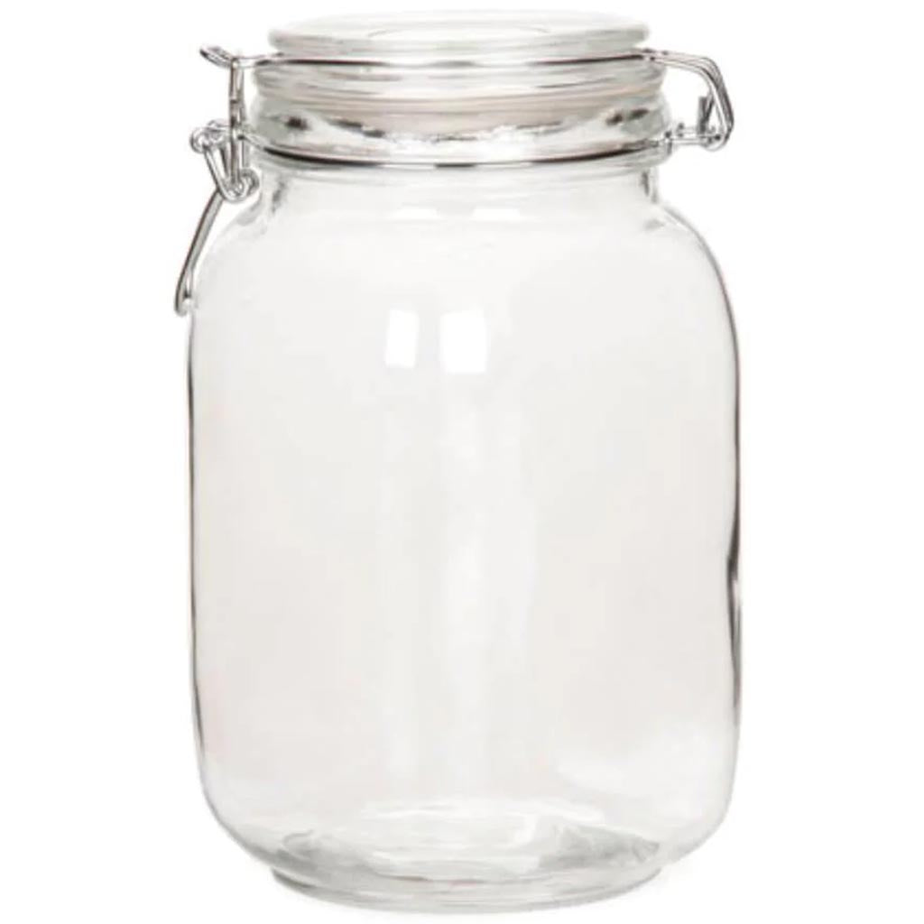 Jar with Locking Lid Clear Glass 4.3 x 8 inches 