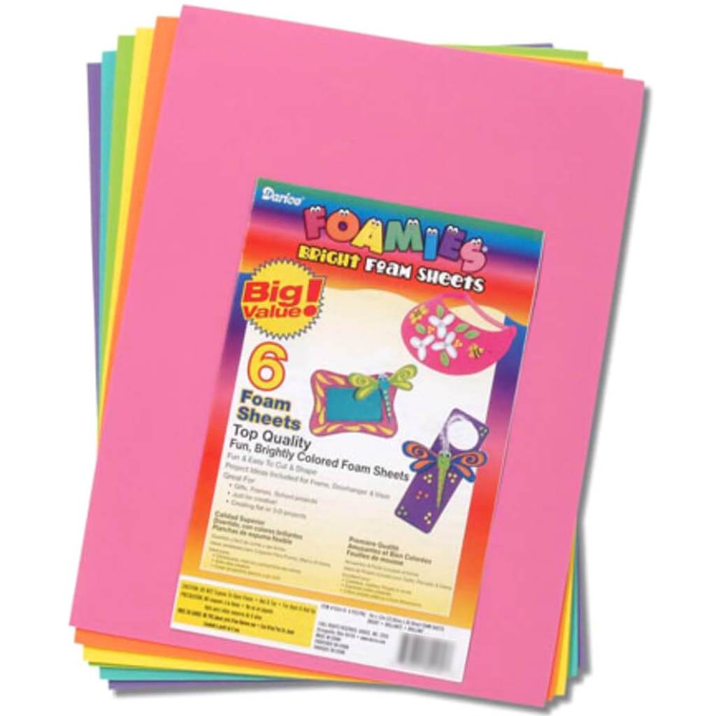 Foamies?® Sheets Bright Colors 9 x 12 inches 6 sheets 