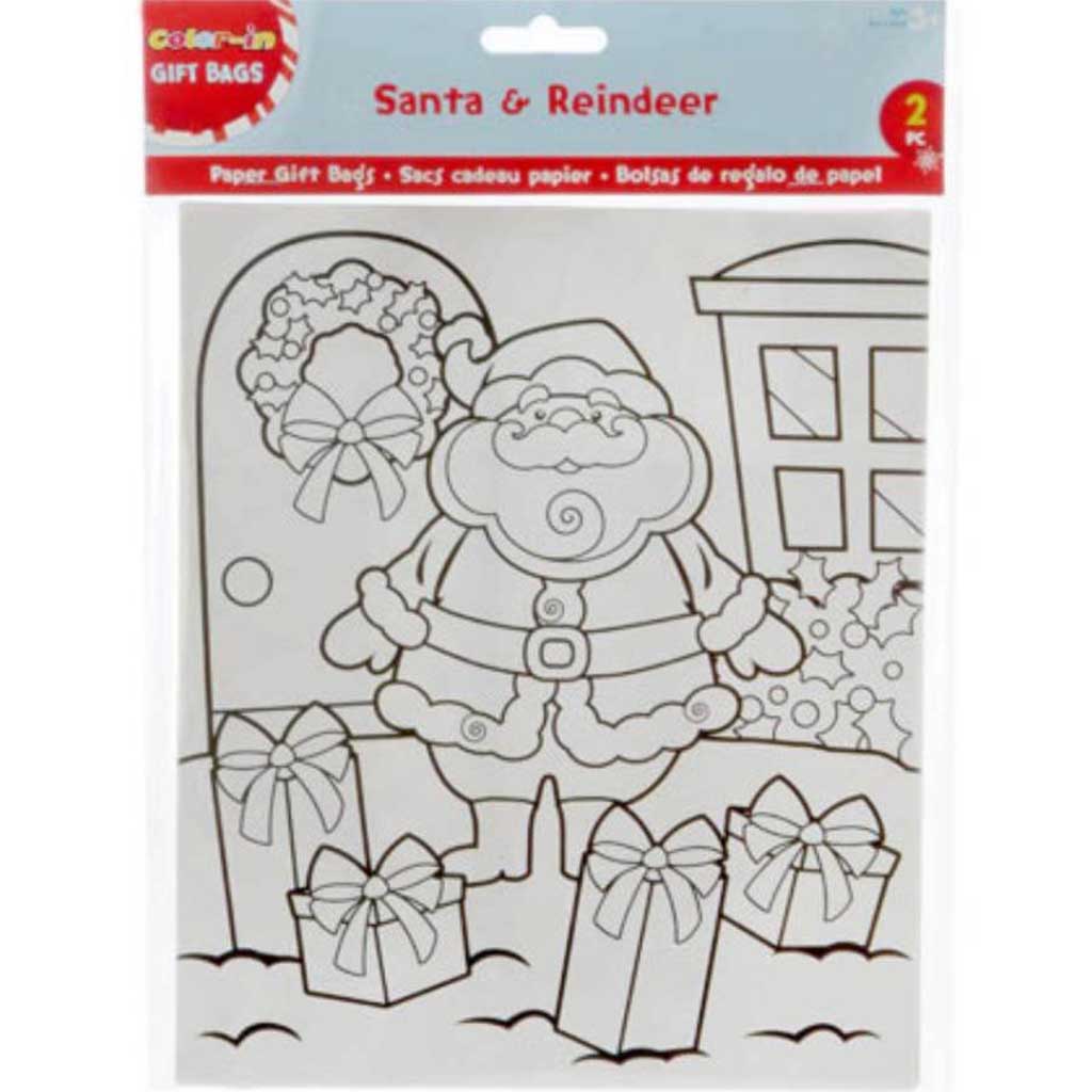 Santa Gift Bags Paper 2pcs 