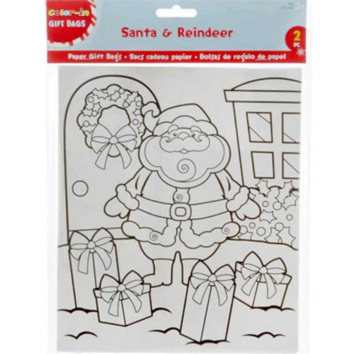 Santa Gift Bags Paper 2pcs 