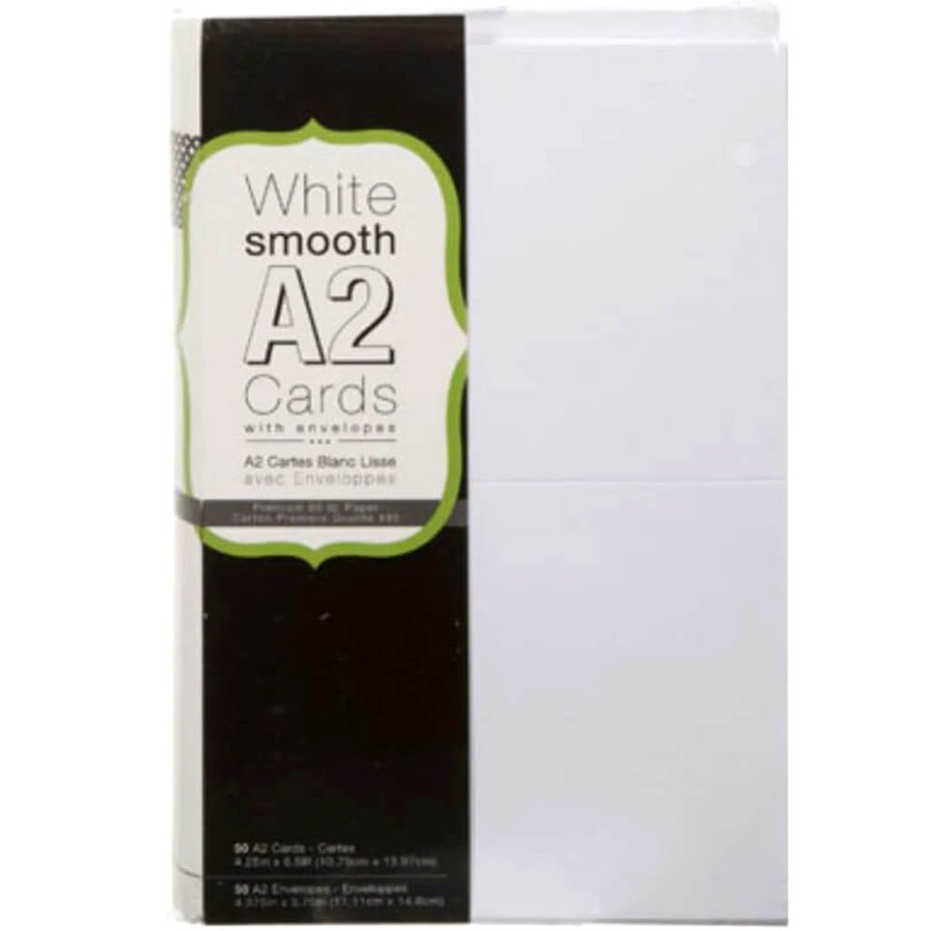 Core&#39;dinations Blank Cards and Envelopes White A2 50 pcs 