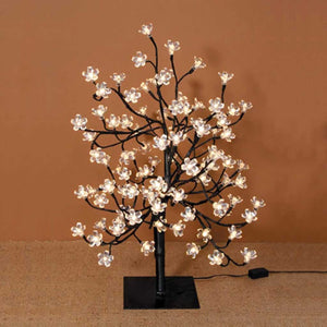 Lighted Cherry Tree Black Branch 96 LED Lights 24 inches 