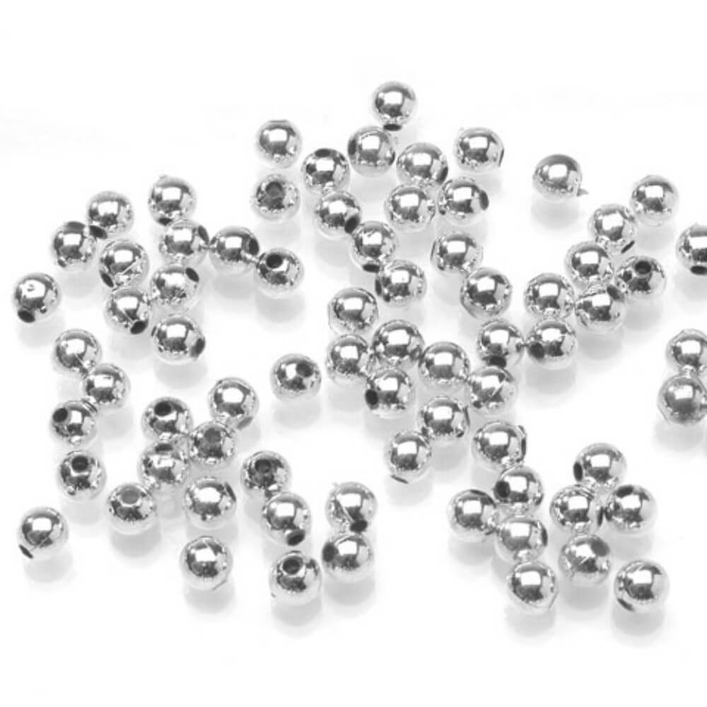 Loose Pearl Beads Silver Plated Round 6mm 