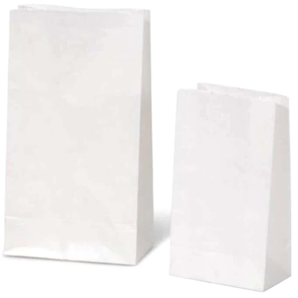 KRAFT BAG PAPER SACK 4.25X2.75X8.5&quot; WHITE 